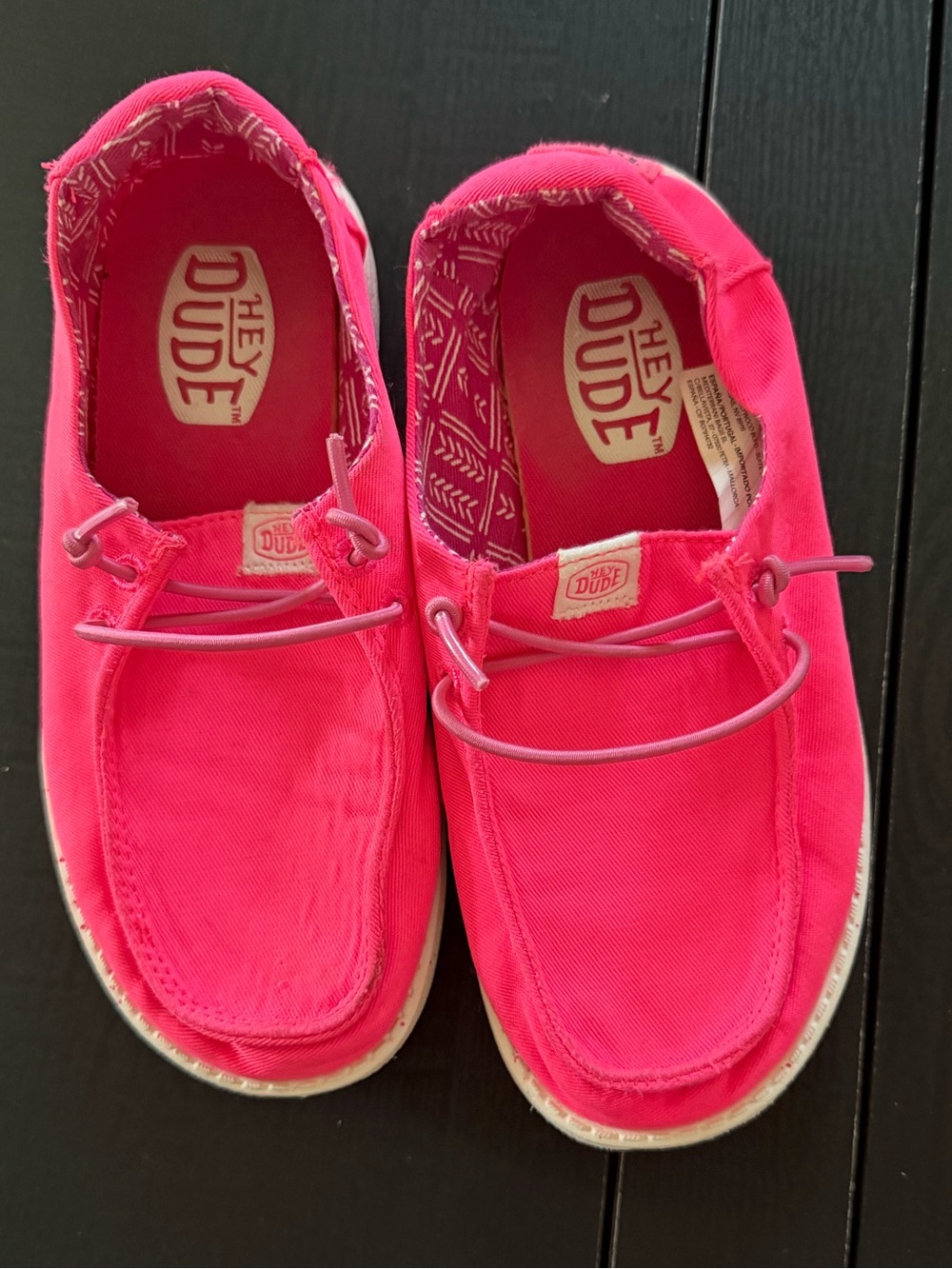 Hey Dude Kids Slip-On Sneakers in Bright Pink